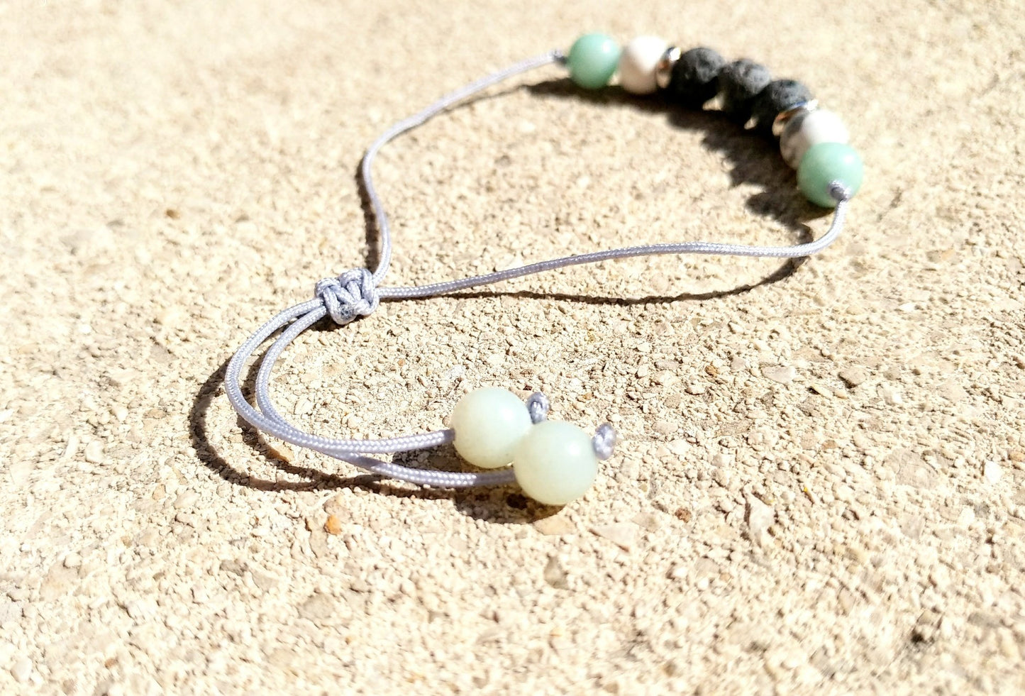 Lava & Amazonit Armband