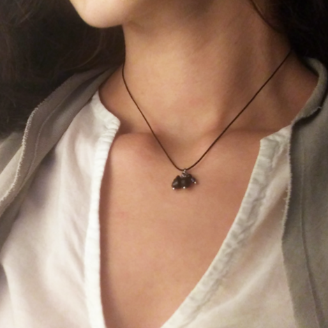 Halskette Onyx & Schwarzer Turmalin | Halsband schwarz silber