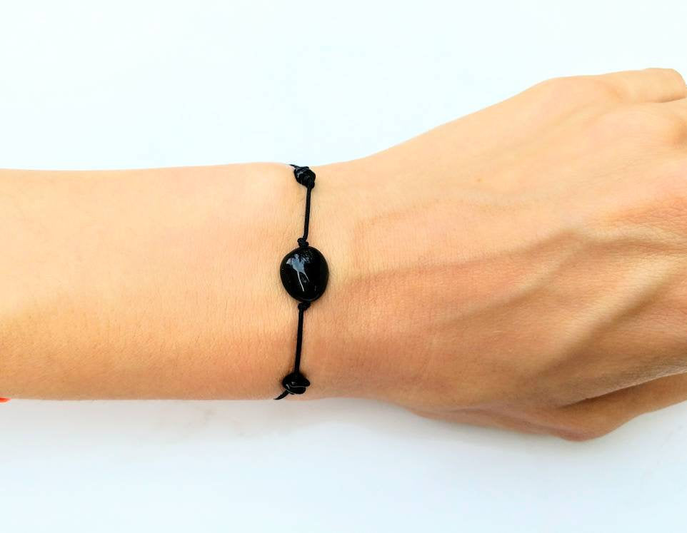 Schwarzer Turmalin Nugget Armband unisex Pia norden