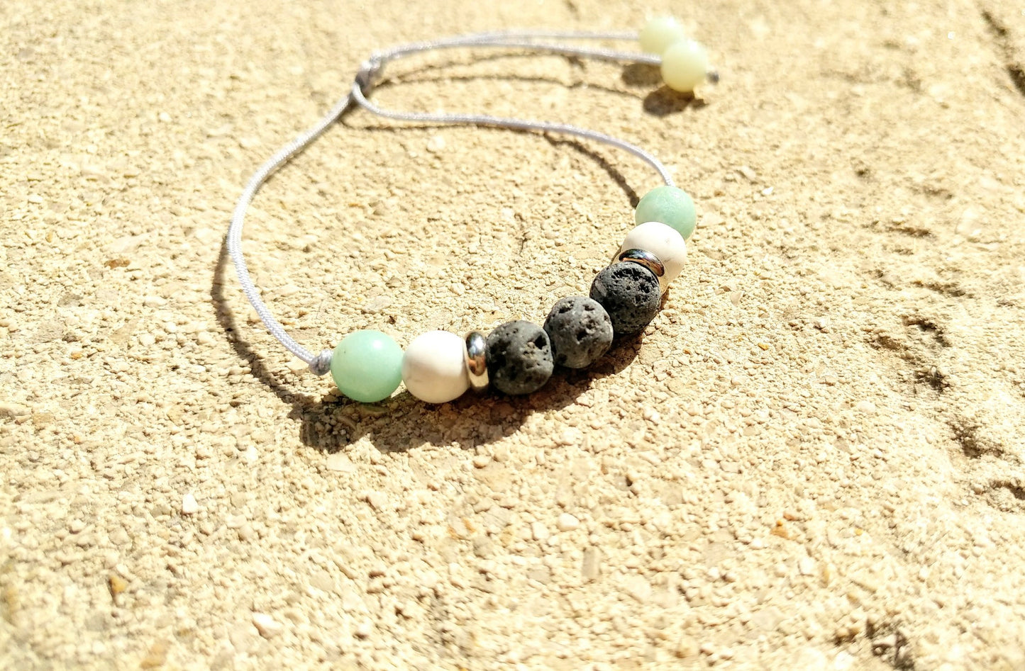 Lava & Amazonit Armband