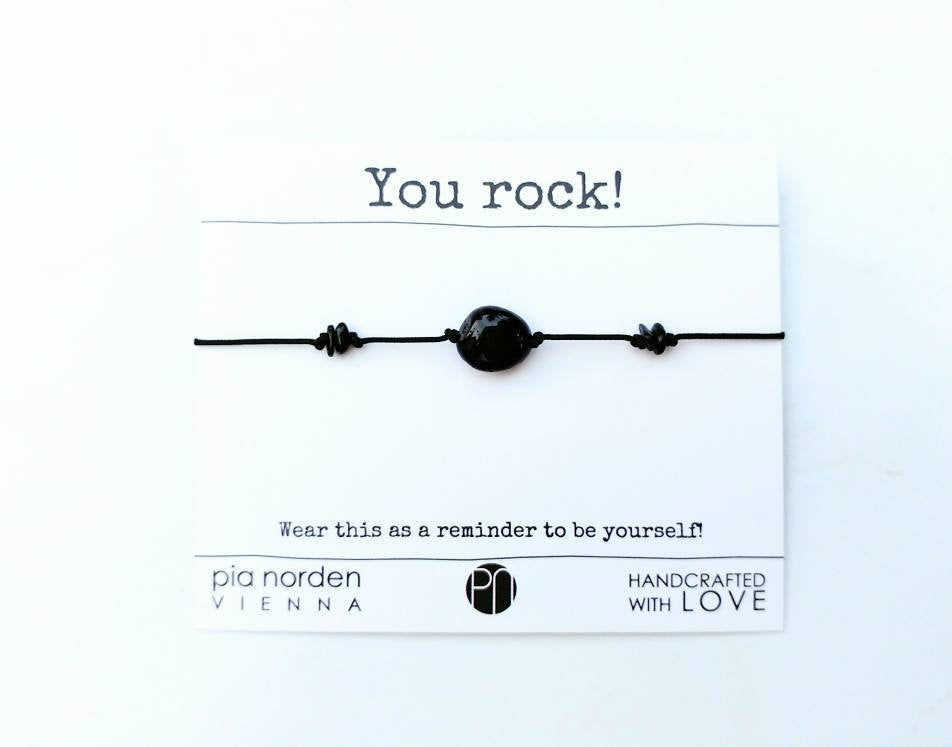 Schwarzer Turmalin Nugget Armband unisex