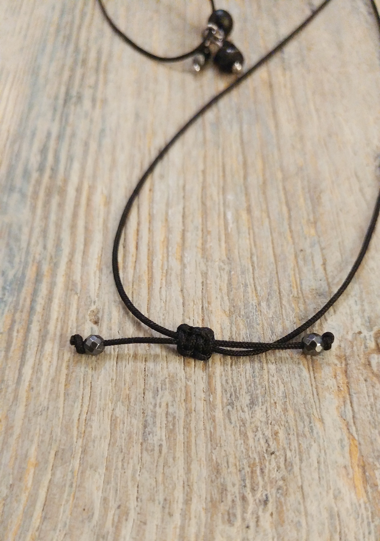 Halskette Onyx & Schwarzer Turmalin | Halsband schwarz silber