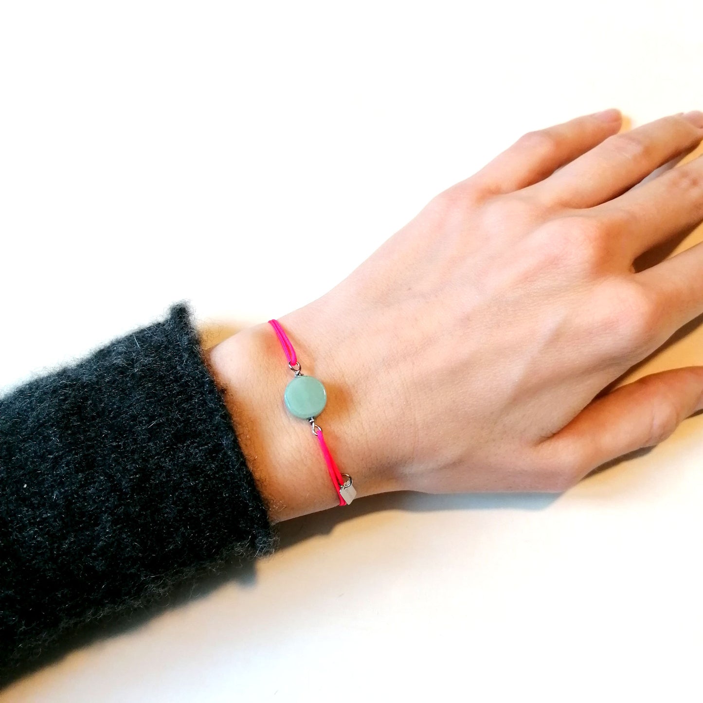 Armband neon pink | Stein mint grün | Aventurin Edelstein Armband | pia norden