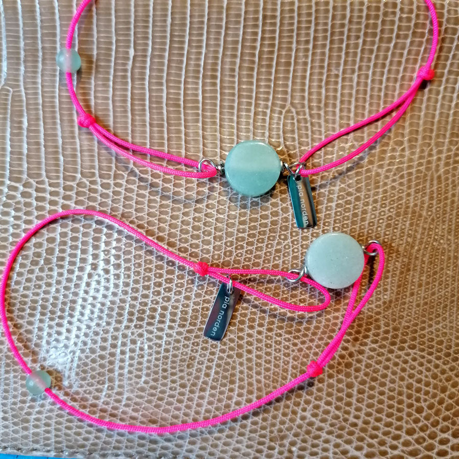 Armband neon pink | Stein mint grün | Aventurin Edelstein Armband | pia norden