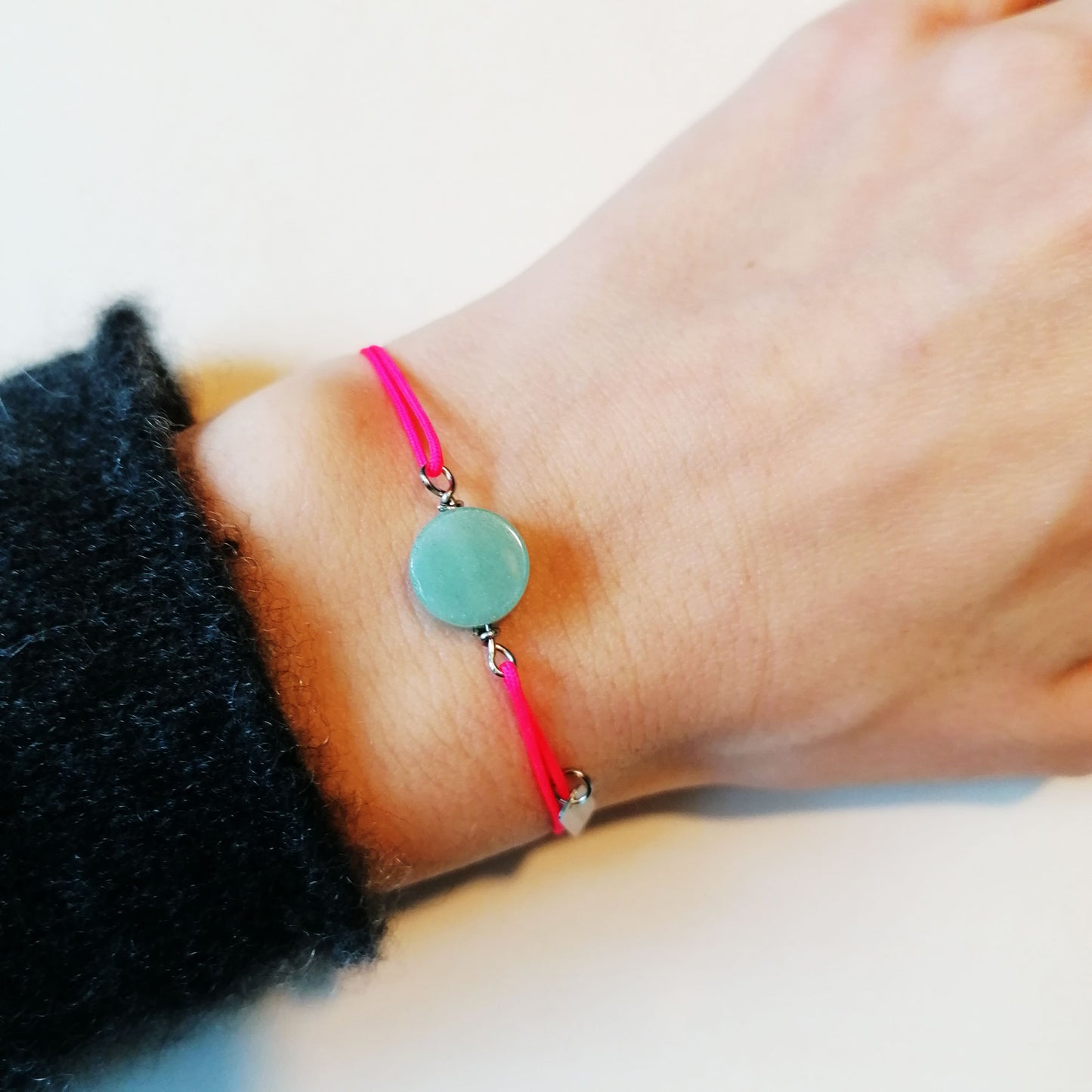 Armband neon pink | Stein mint grün | Aventurin Edelstein Armband | pia norden