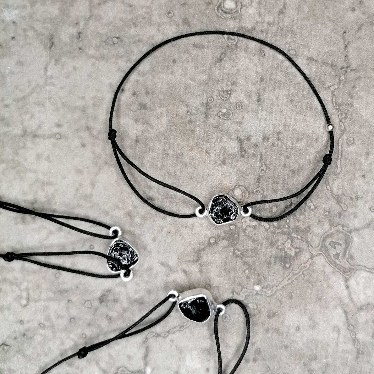 Schwarzer Turmalin und Silber Armband | Schutzstein Schmuck