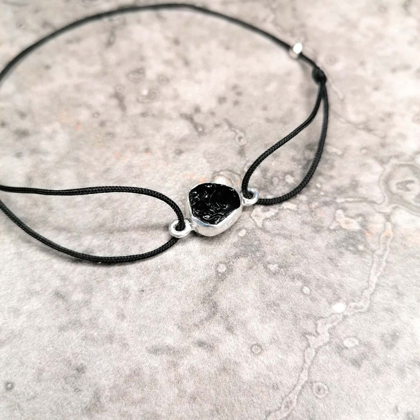 Schwarzer Turmalin und Silber Armband | Schutzstein Schmuck