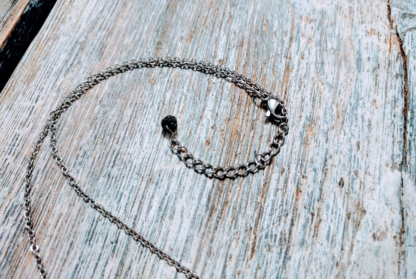 Diffuser Kette schwarz silber Edelstahl