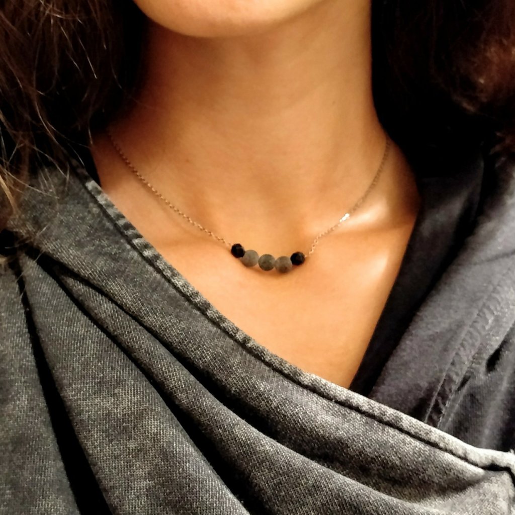 Lava und Achat Kette