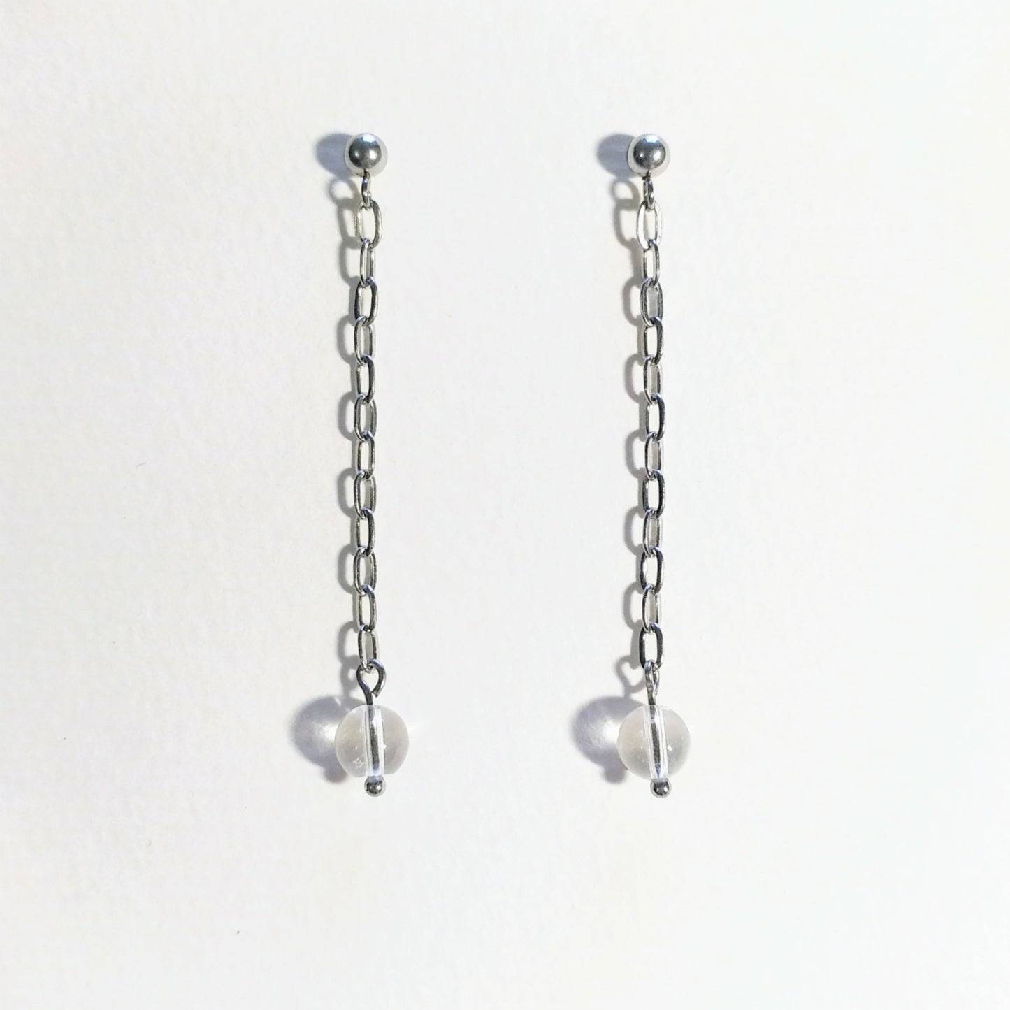 Ohrstecker 'Bari' silber | Edelstahl & Bergkristall