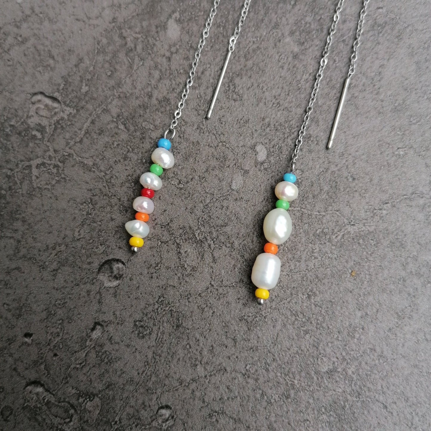 Mix & Match Einfädler Perlen Ohrring | Fädelohrringe | RAINBOW SEA