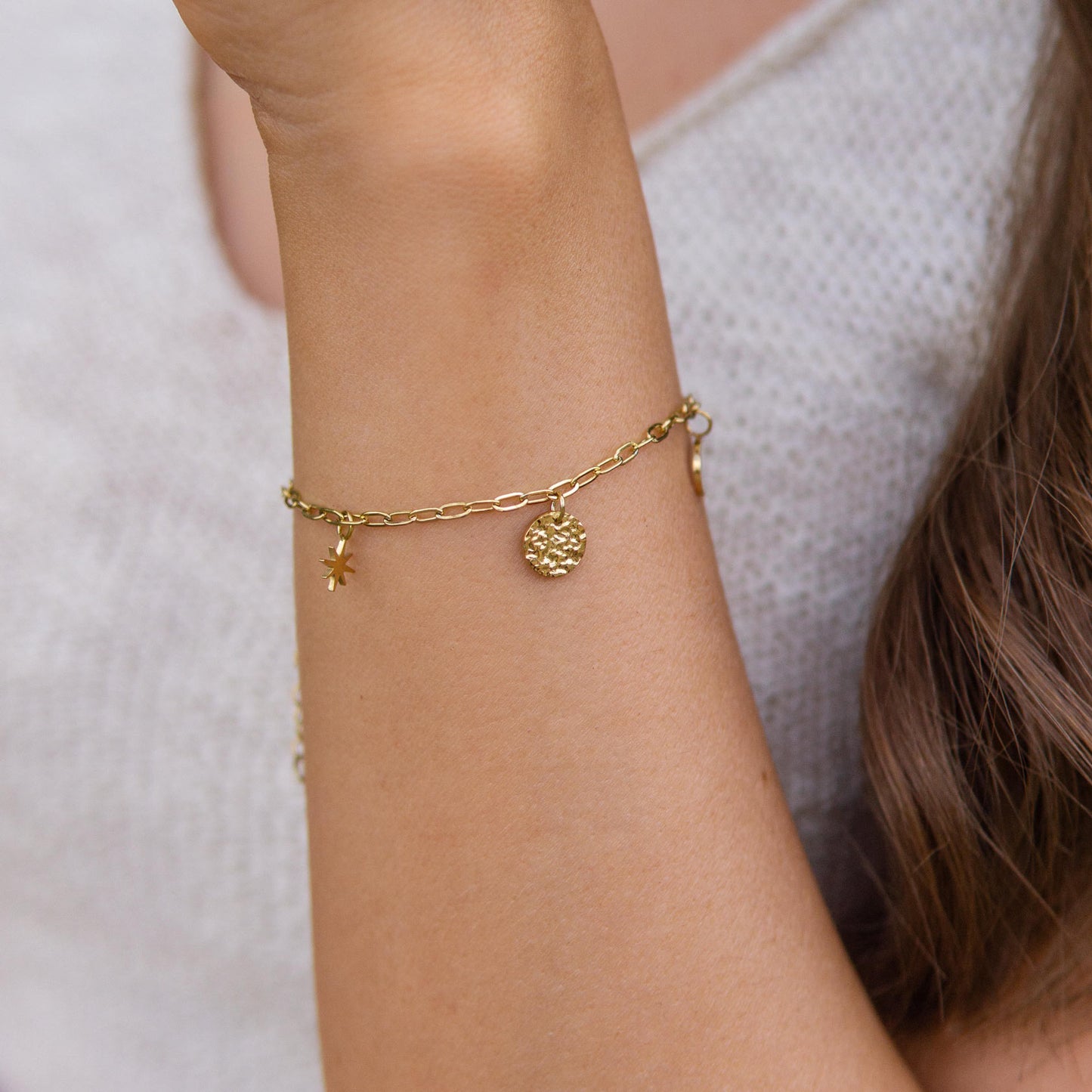 Goldenes Armband - Sonne Mond & Sterne