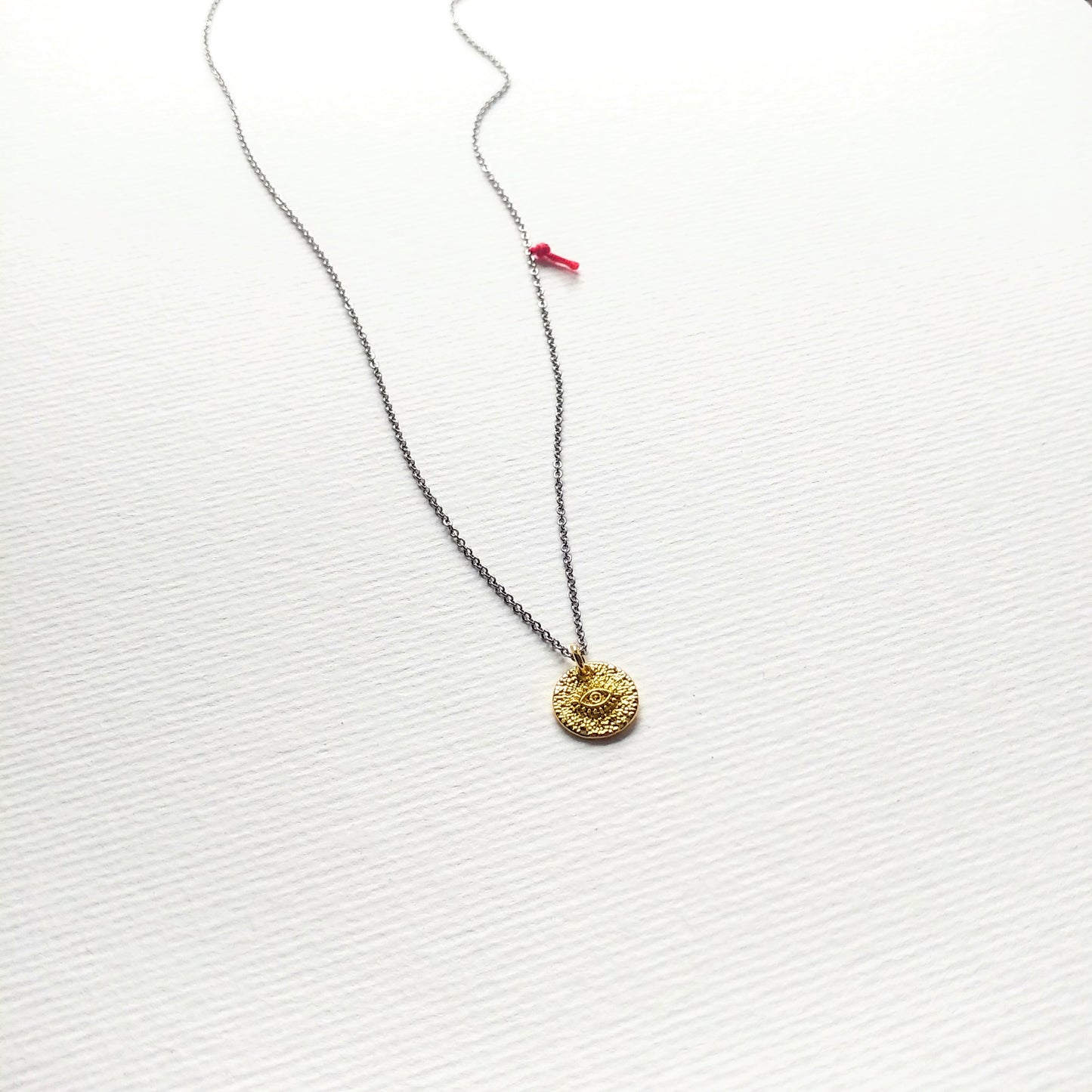 Halskette Evil Eye Münze gold | Kette silber