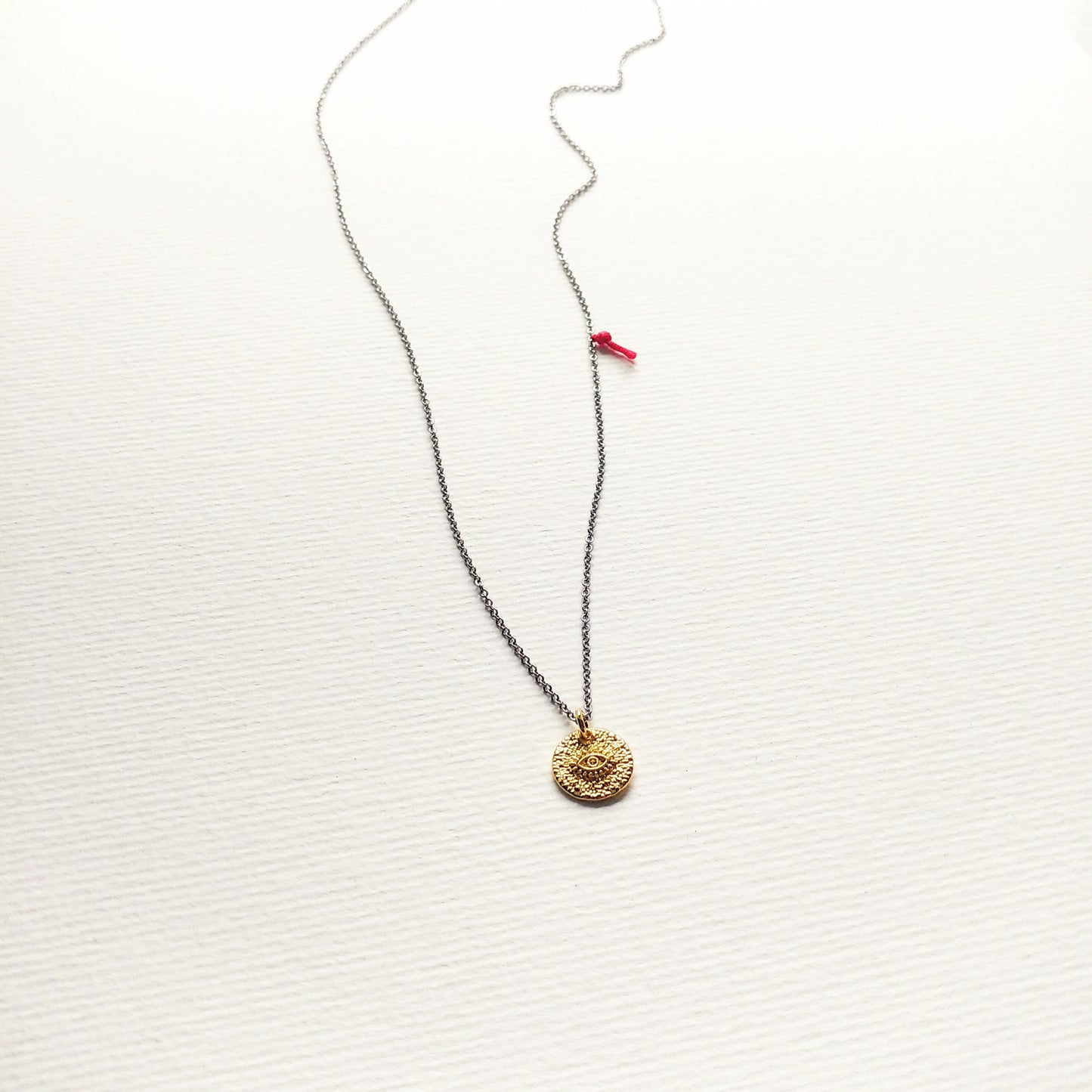 Halskette Evil Eye Münze gold | Kette silber