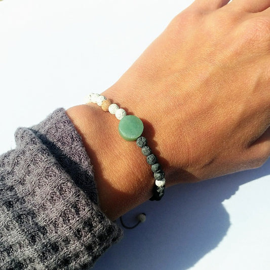 Lava Armband mit grünem Stein by pia norden