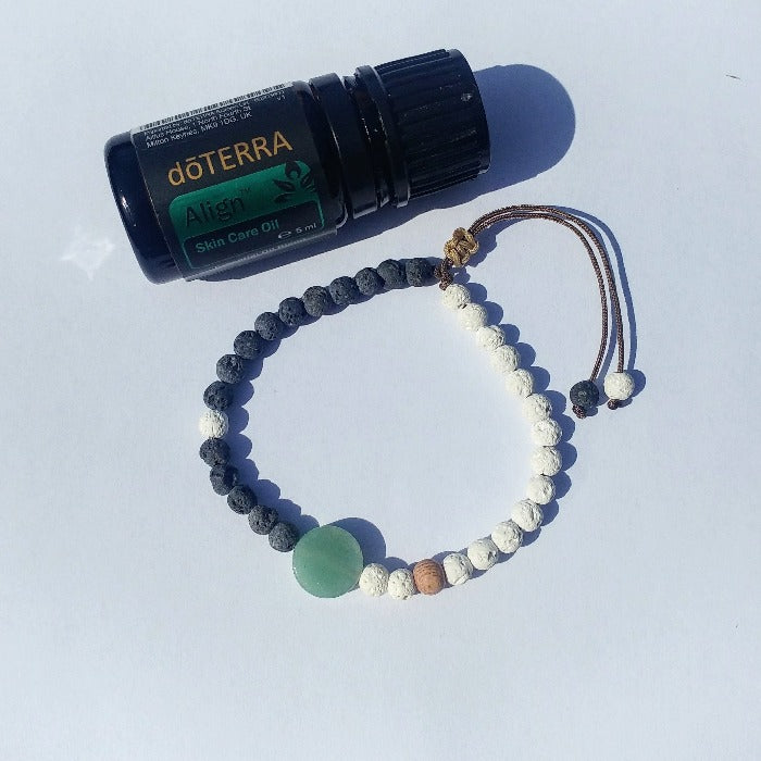 Lava Armband mit grünem Stein by pia norden