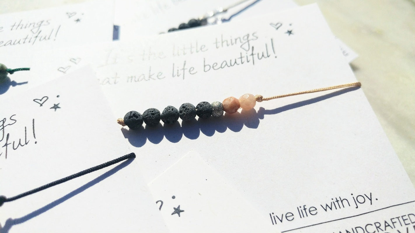 Diffuser Armband mit Lava und Sonnenstein