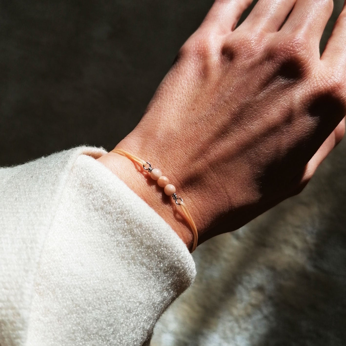 Sonnenstein Armband mit Edelstahl von pia norden