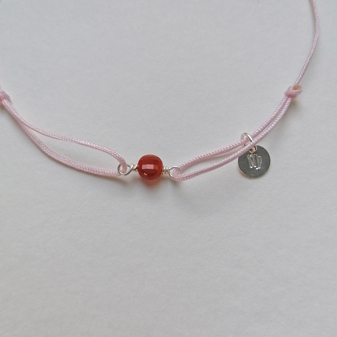 Initial & Sternzeichen Armband rosa | Roter Karneol Silber | pia norden