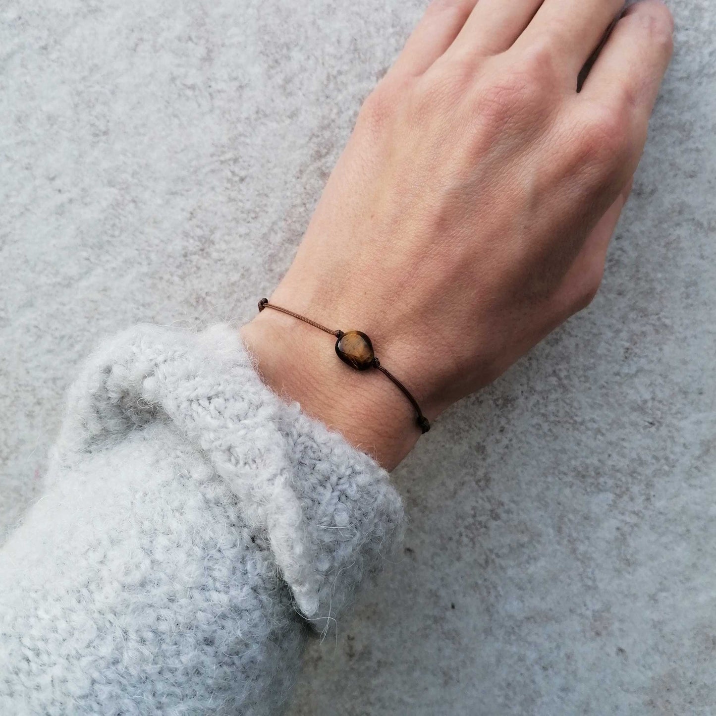 Tigerauge Nugget Armband | braun golden | unisex | pia norden