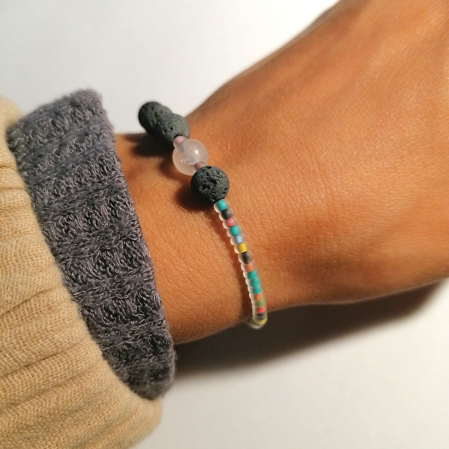 Buntes Armband Lava schwarz