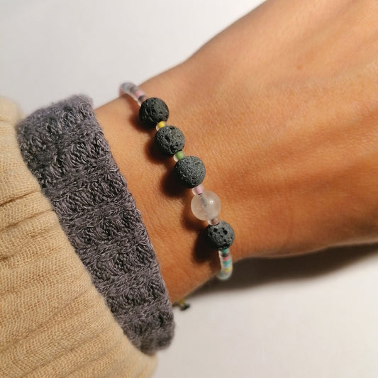 Buntes Armband Lava schwarz