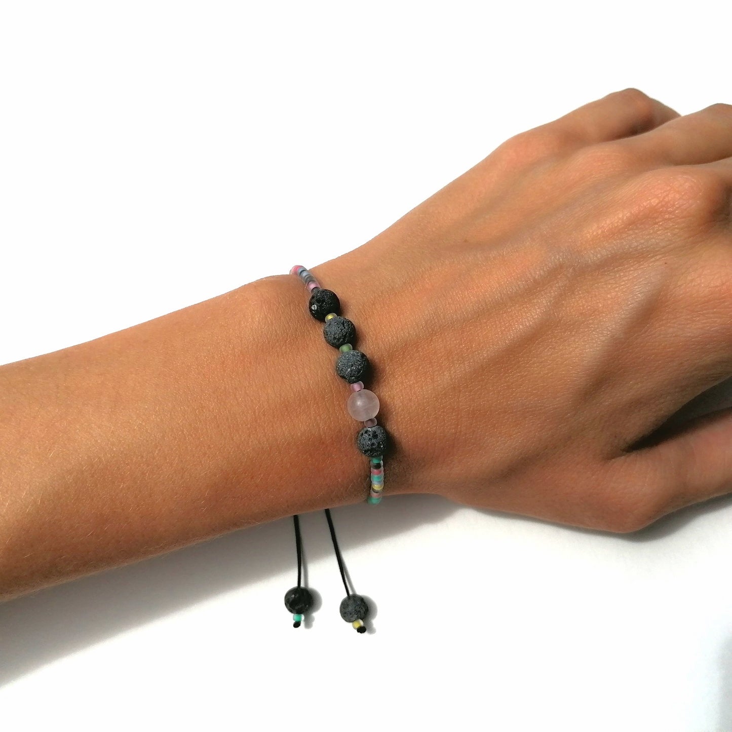 Buntes Armband Lava schwarz