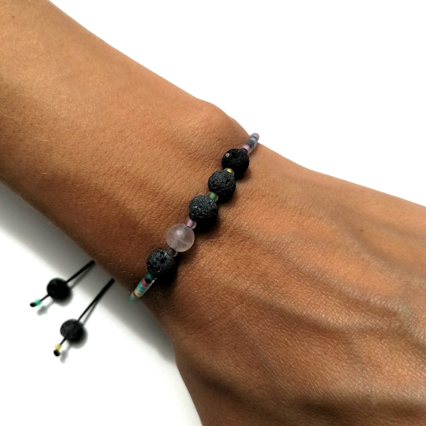 Buntes Armband Lava schwarz