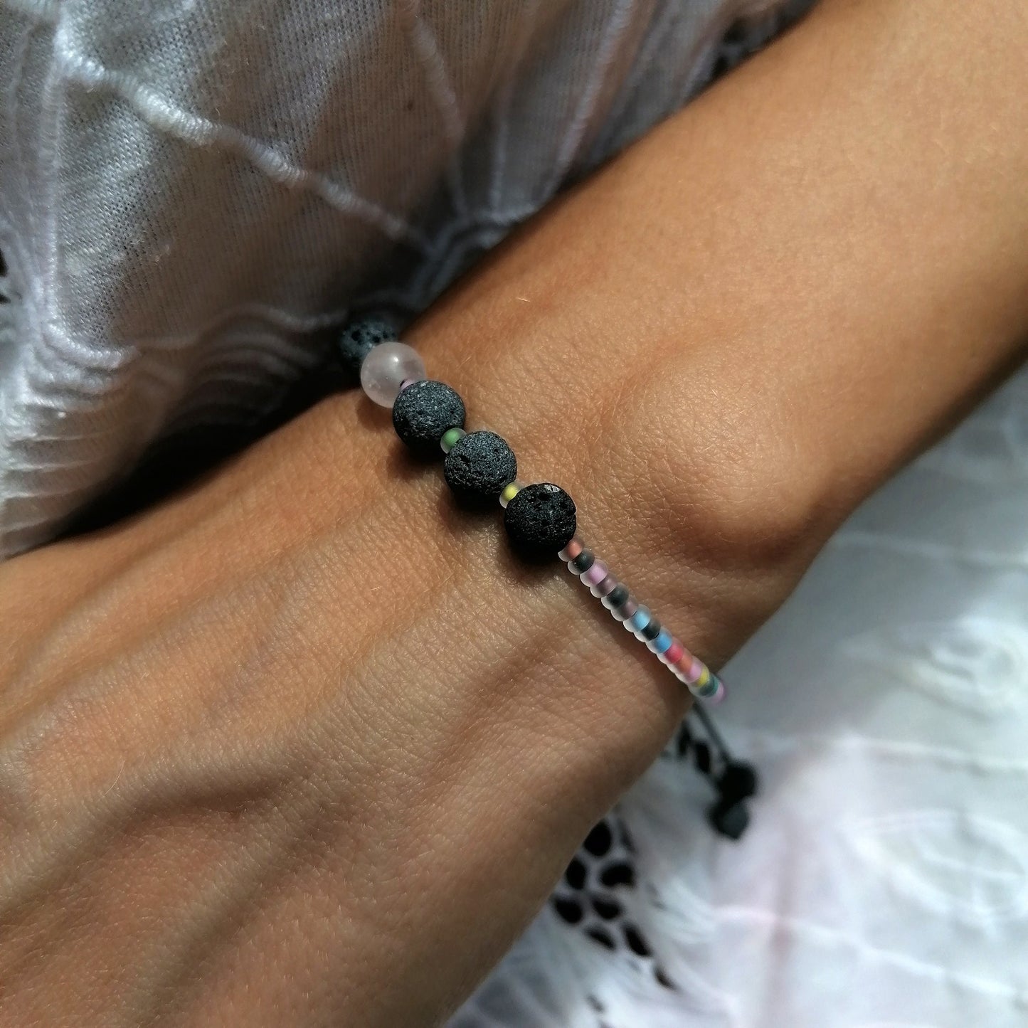 Buntes Armband Lava schwarz