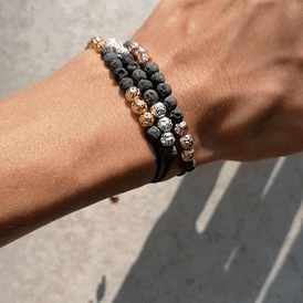Lava Diffuser Armband mit rosegold gold silber by pia norden