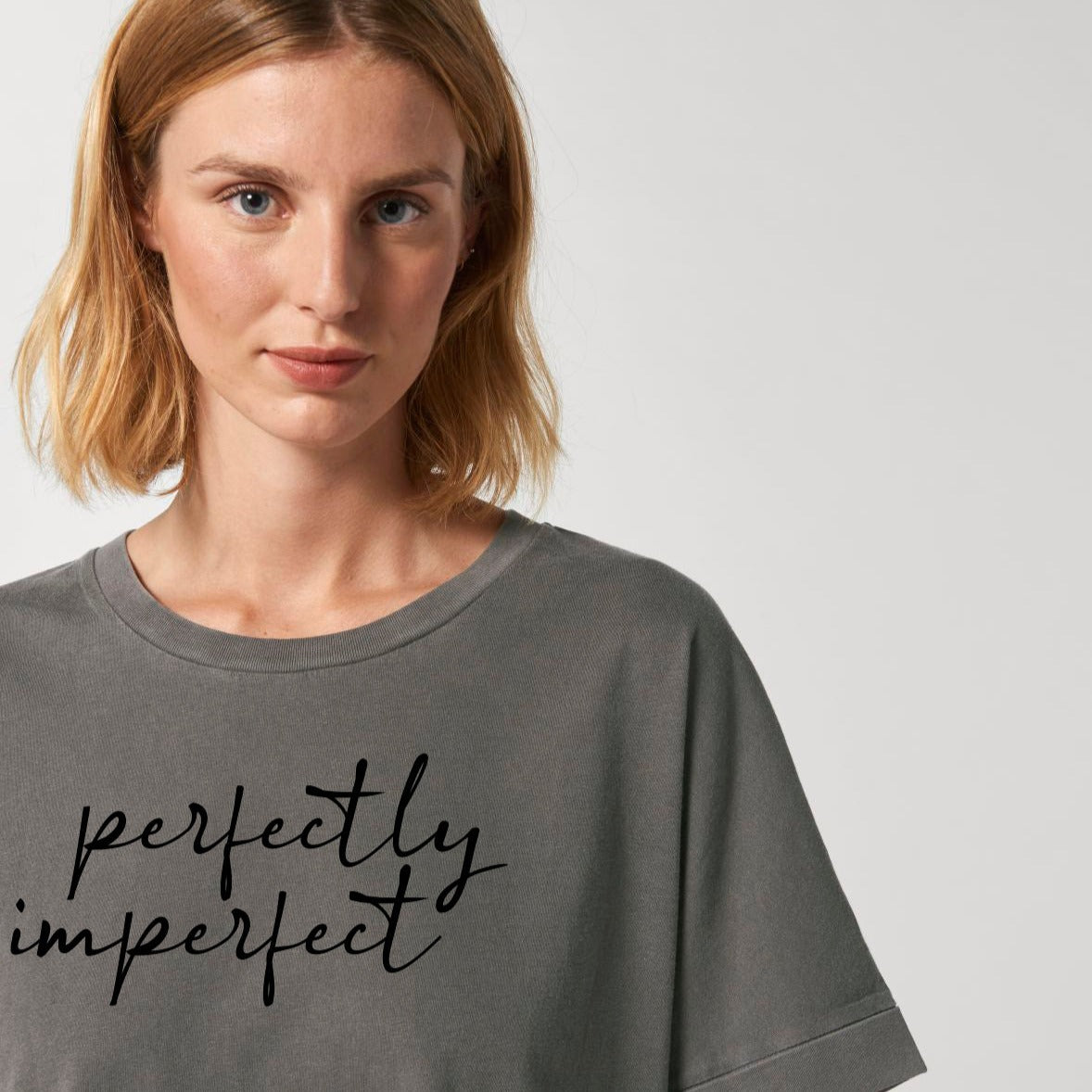 Bio Damen T-Shirt perfectly imperfect | vintage grau