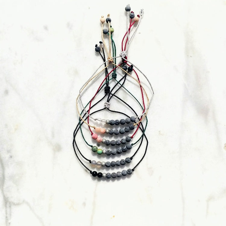 Diffuser Armbänder mit Lava und Edelsteinen