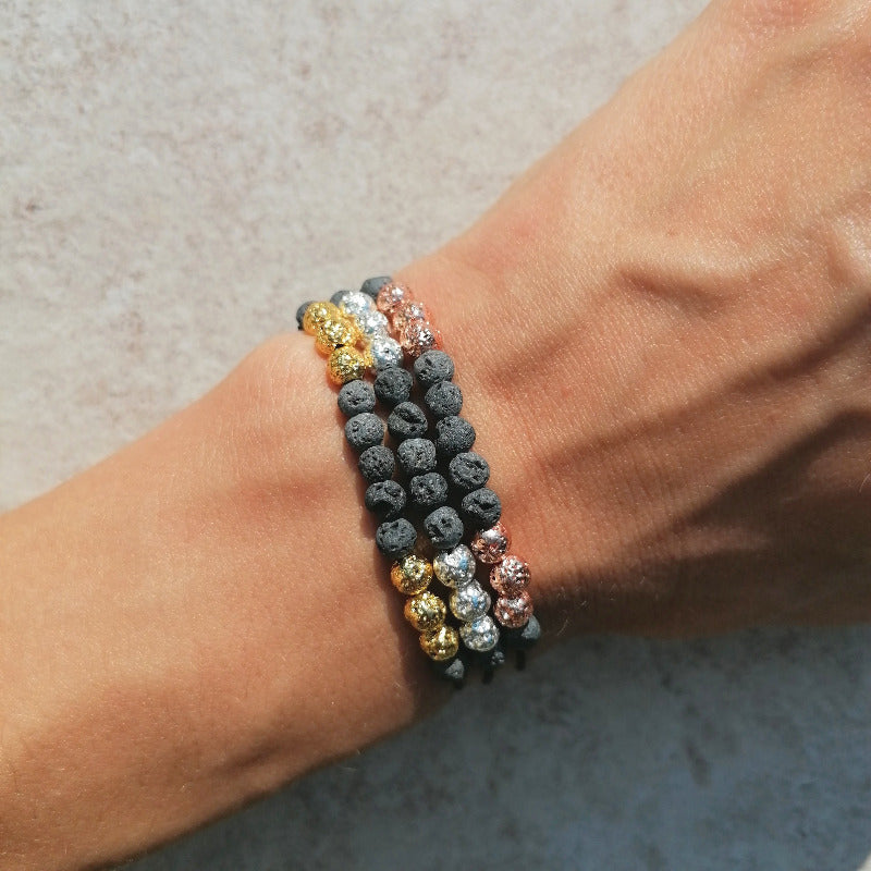 Lava Diffuser Armband mit rosegold gold silber by pia norden