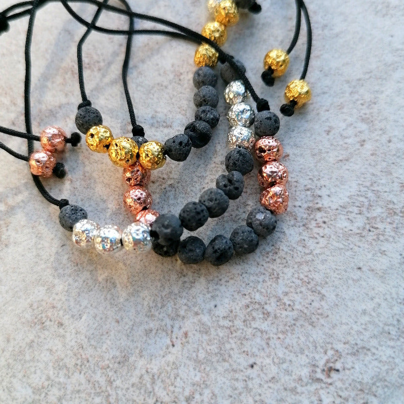 Lava Diffuser Armband mit rosegold gold silber by pia norden