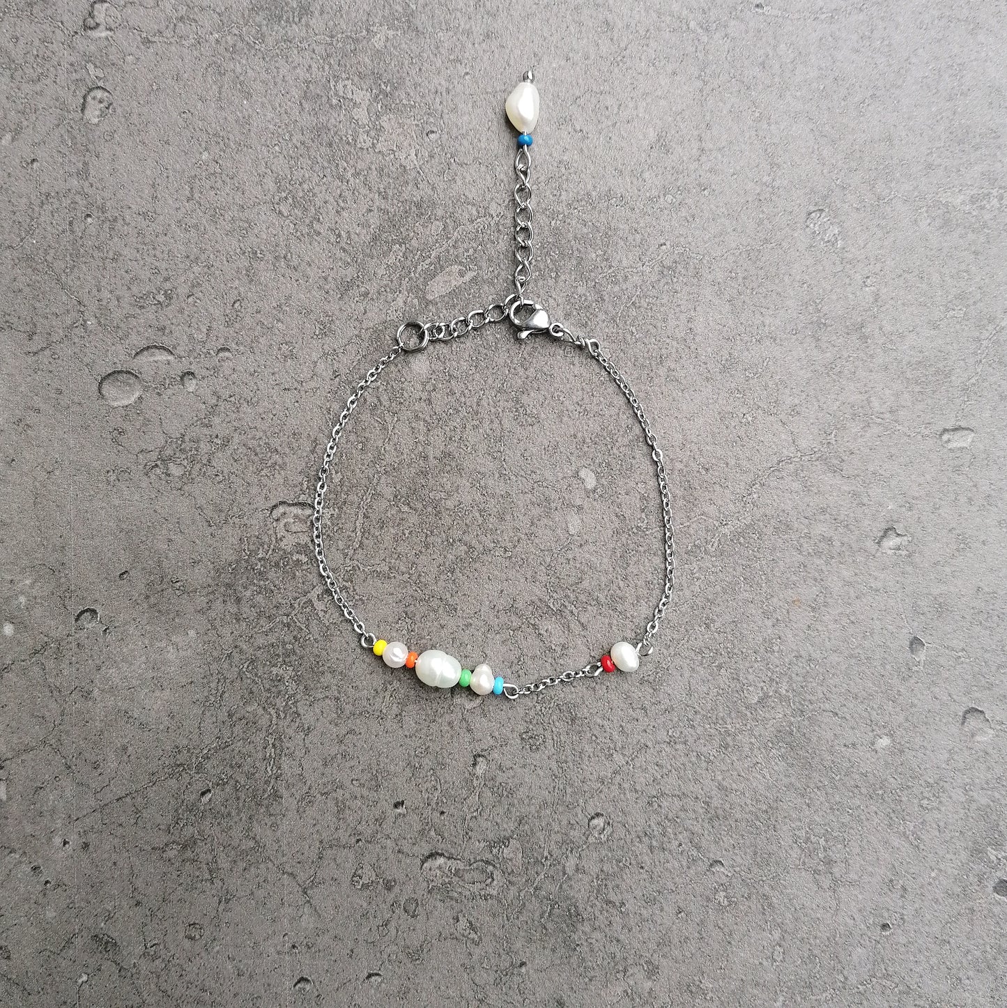 Zartes Armband bunt | Naturperlen Schmuck silber | RAINBOW SEA