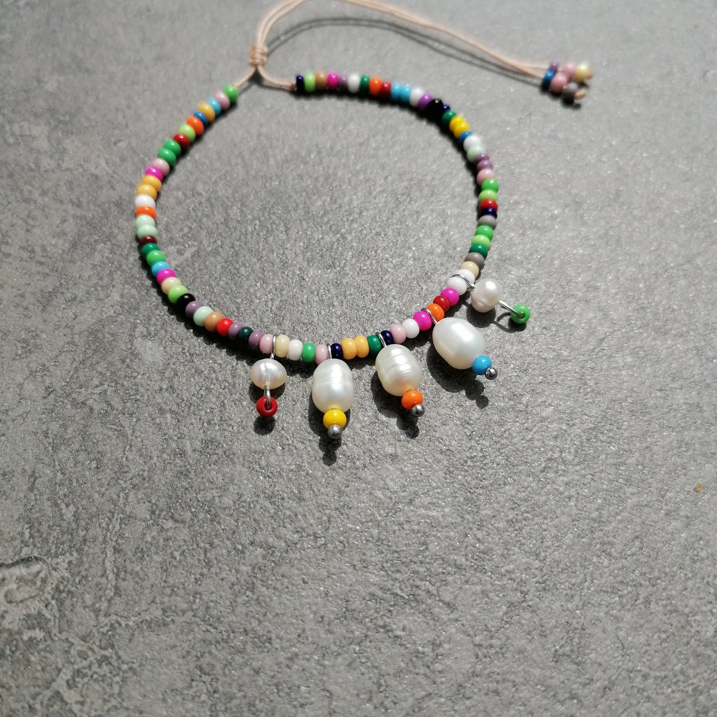 Regenbogenfarben Echtperlen Armband | RAINBOW SEA
