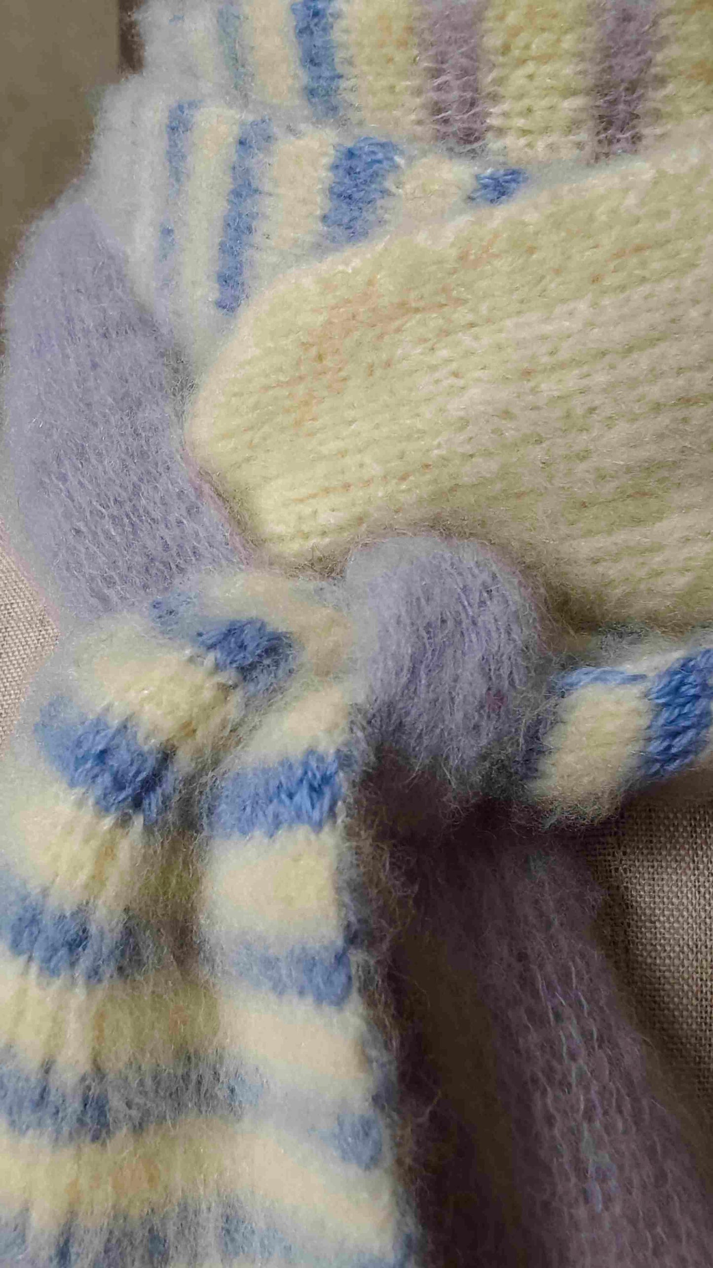 Multi-Color Skinny Schal (215cm) – Super Kid Mohair & Alpaka/Merino – 4-farbig