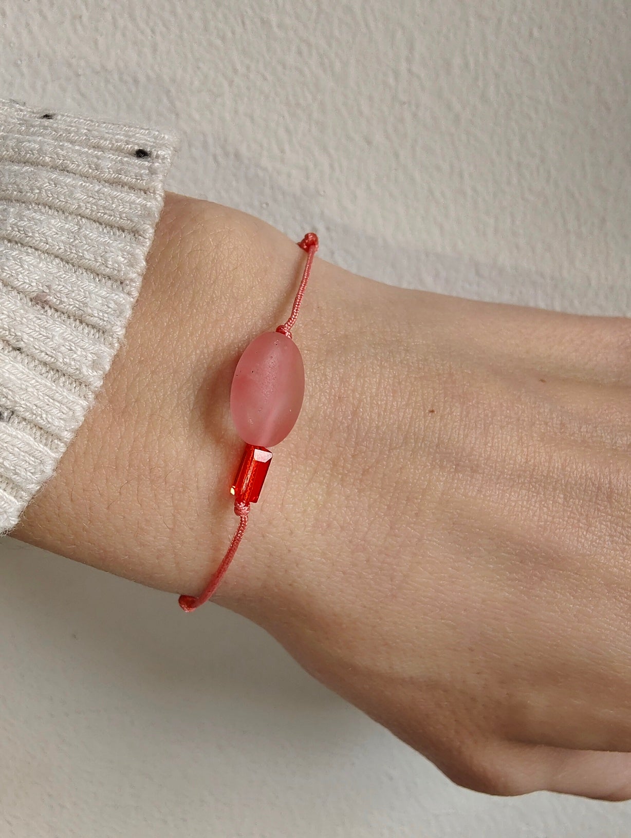 Armband rosarot orange | Erdbeerquarz