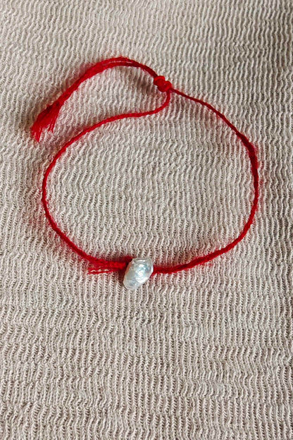 Red Bracelet | Pearl &amp; Superkid Mohair