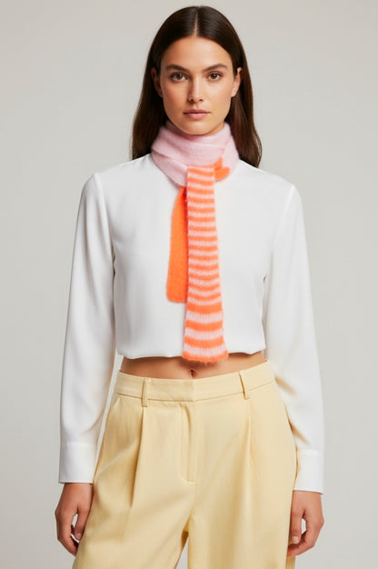 Schmaler Schal rosa orange | Mohair