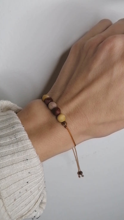 Mookaite bracelet | brown red ochre