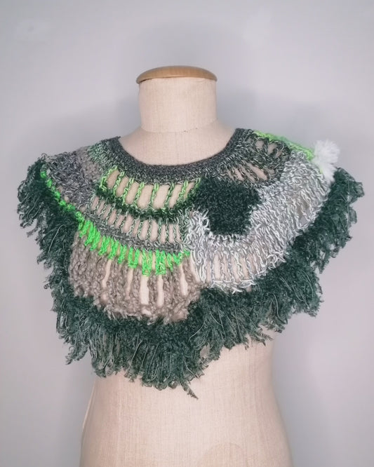 Neckpiece | Kragen grün | gehäkelt & gestrickt