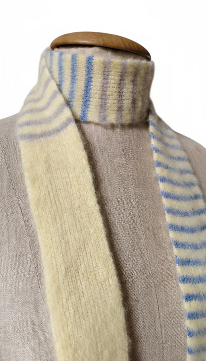 Multi-Color Skinny Schal (215cm) – Super Kid Mohair & Alpaka/Merino – 4-farbig