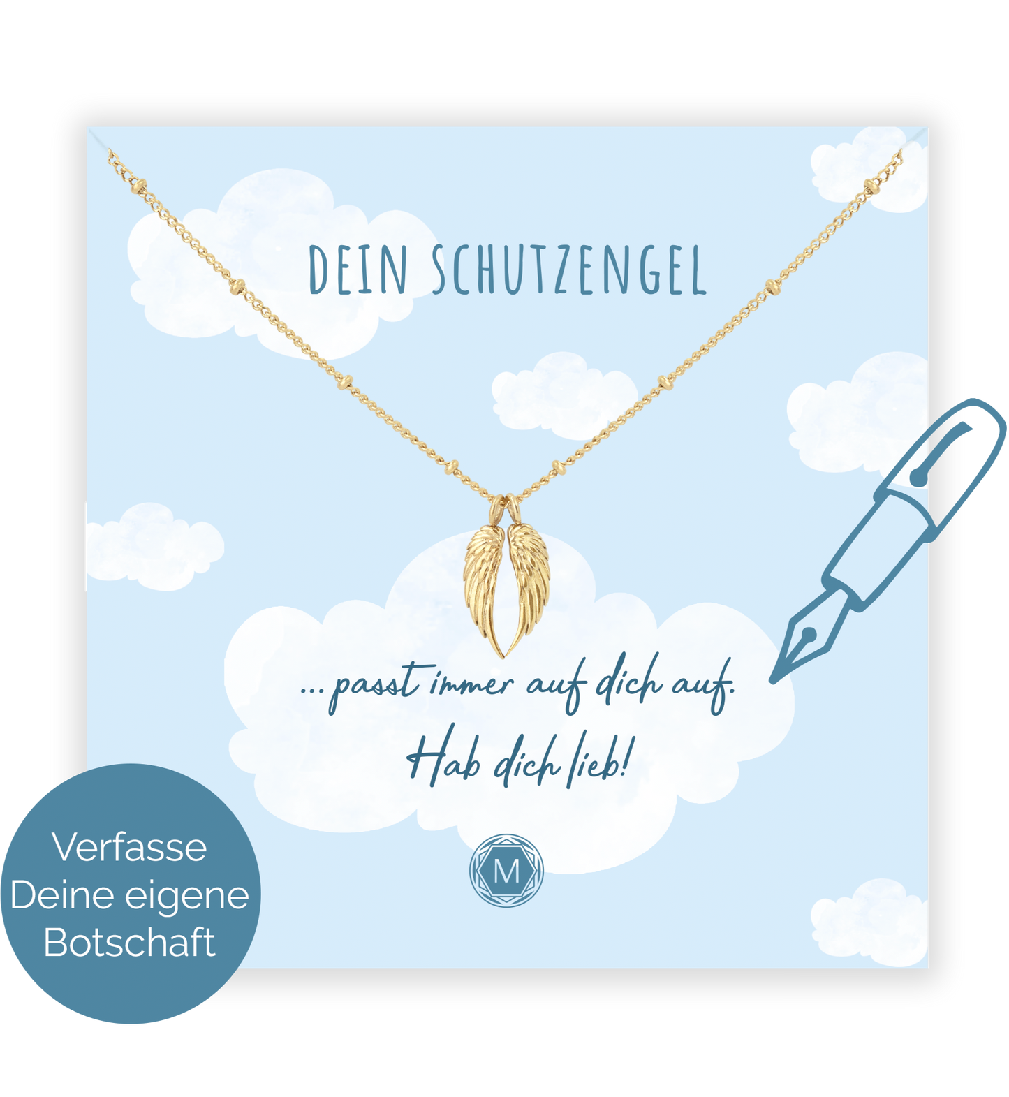 Schutzengel Halskette 14K gold | Flügel Kette Edelstahl