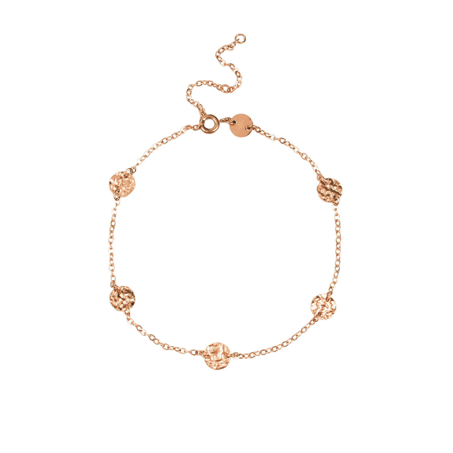 Fußkettchen in Gold | Silber | Roségold mit gehämmerten Plättchen