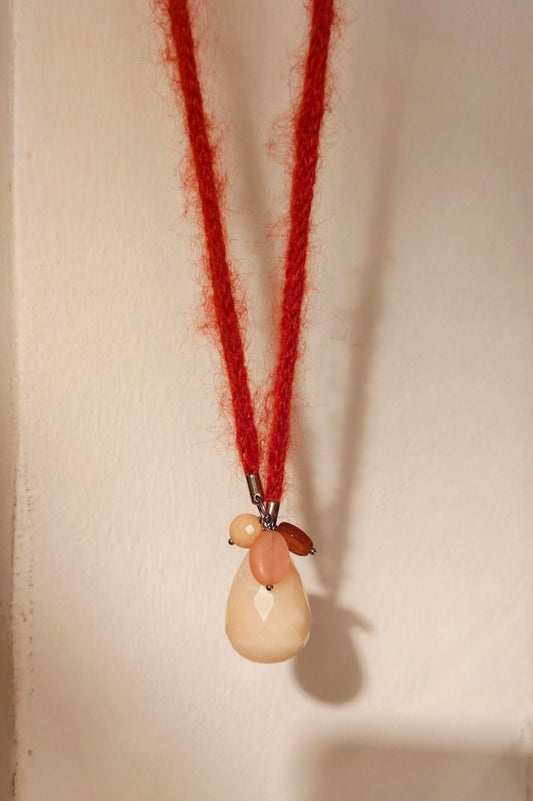 Anden-Opal Mohair-Feinstrick Kette mit Edelsteinen