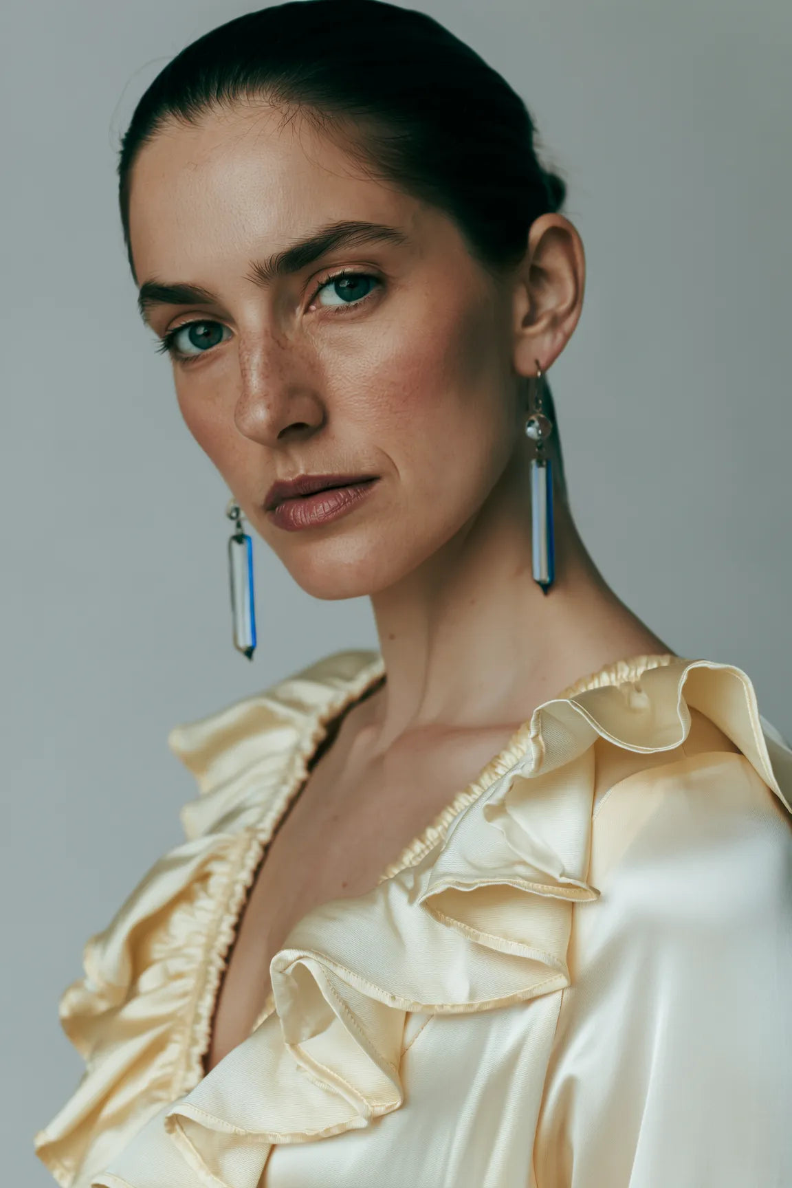 Luster-Ohrringe aus Glas | Edelstahl