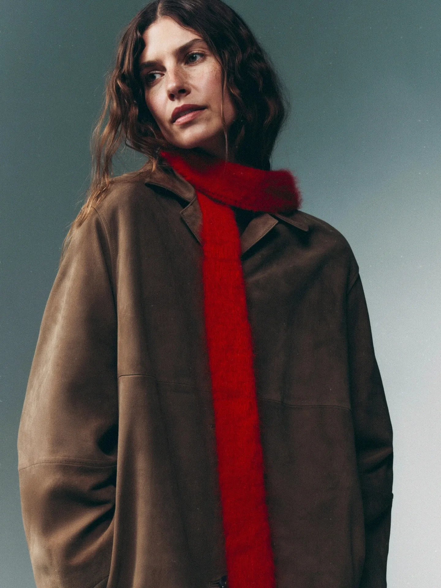 Skinny Scarf aus Superkid Mohair – Rot mit pinken Enden