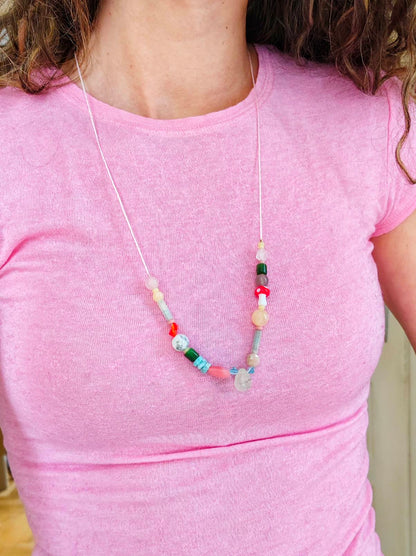 Edelstein-Kette „Wild Harmony“ Natursteine & Glas