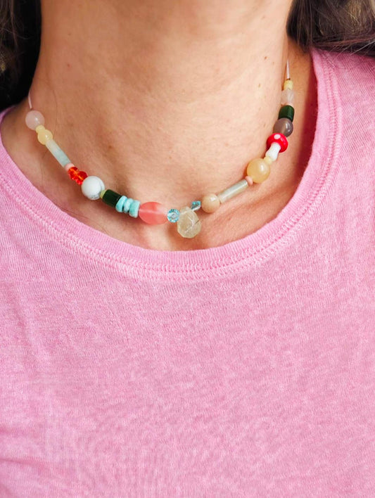 Edelstein-Kette „Wild Harmony“ Natursteine & Glas